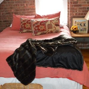 Max Studio Faux Fur Throw